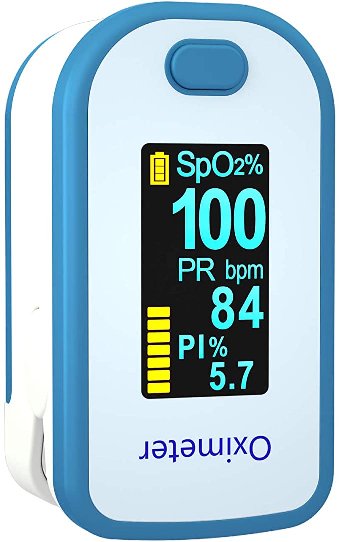 Portable Oximeter with Lanyard, OLED Blood Oxygen Saturation Meter, O2 Saturation Monitor with Pulse Rate and Pulse Bar Graph