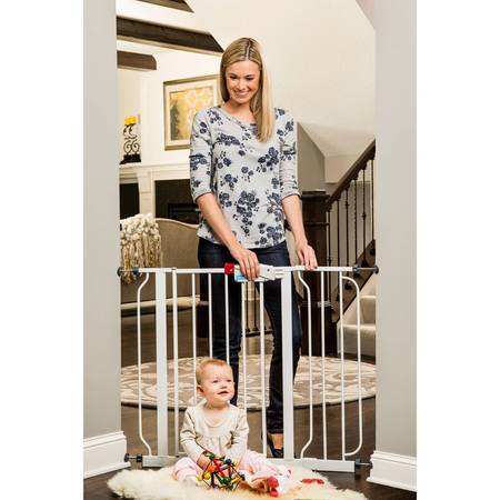 Regalo Easy Step 38.5" Extra Wide Walk Thru Baby Gate, 4 Pack Pressure Mount Kit and 4 Pack Wall Mount