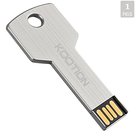 KOOTION 64GB Metal Key Design USB Flash Drive, Metal Key Shaped Memory Stick, USB 2.0 Silver