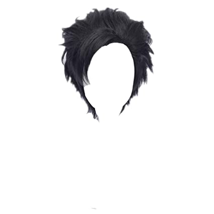Kadiya Boys Cosplay Wig Full Hair Heat Resistant Black Fashion Synthetic Hair
