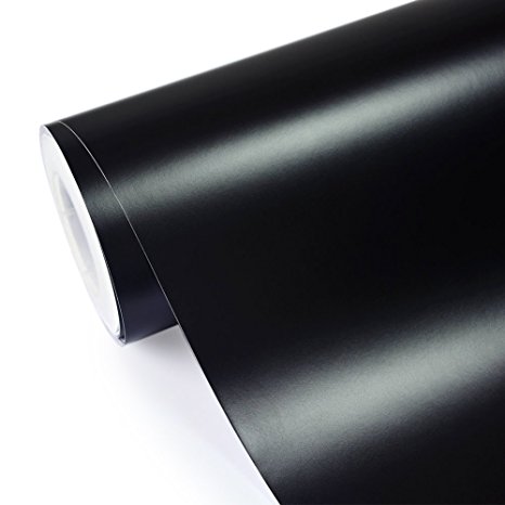 TECKWRAP 12"x60" Matte Black Adhesive Car Wrap Vinyl Vehicle Wrap Roll with Air Release