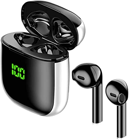 True Wireless Earbuds, Bluetooth 5.0 Earbuds in Ear True Wireless Stereo Headphones, 25Hrs Playtime with Built in Mic and Charging Case for Sports and Running