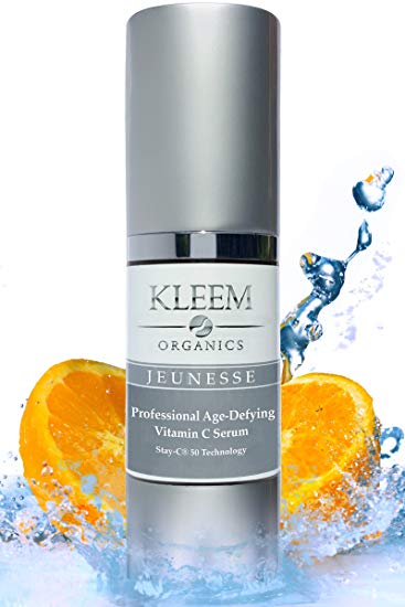 20 Pure Vitamin C  E Hyaluronic Acid Serum for Face Rejuvenation 1 fl oz Skin Tightening Dark Spot Removal and Anti Wrinkle Anti Blemish BEST Antioxidant Anti Aging Vitamins Stimulate Collagen for Skin Renewal All Natural and Organic Cruelty Free - Dr Trusted Kleem Organics FREE Beauty eBook 100 Risk Free Guarantee