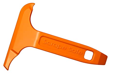 Scrape Safe - Non-Damaging Plastic Multi-Edged Scraper Tool (Pack of 1, Orange)