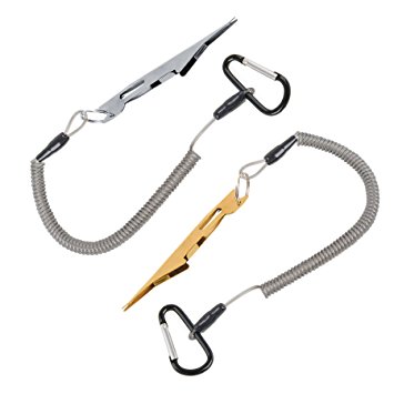 Booms Fishing K1 Fly Fishing Knot Tying Tool Combo and Made by Stainless Steel with 2 Coiled Lanyards