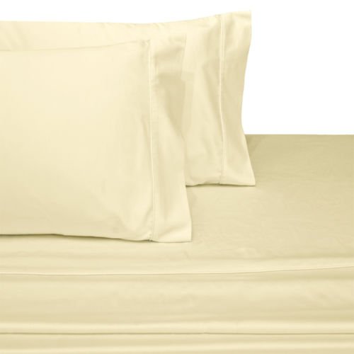 Ultra Soft & Exquisitely Smooth Genuine 100% Plush Cotton 800 TC Sheet Set by Pure Linens, Lavish Sateen Solid, 3 Piece Twin Extra Long (Twin XL) Size Deep Pocket Sheet Set, Ivory