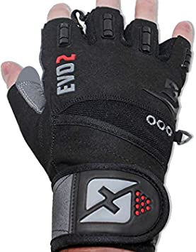 Skott Evo 2 Weight Lifting Gloves with Integrated Wrist Wrap Support-Double Stitching for Extra Durability-Get Ripped with The Best Body Building Fitness and Exercise Accessories