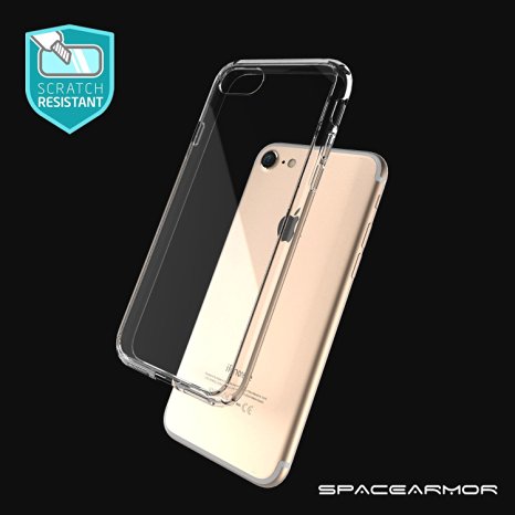 iPhone 7 Plus Case, SPACEARMOR[Ultra Hybrid] Crystal Clear Flexible TPU Hybrid Protective Shock Absorbing Bumper Case with Clear Back Panel for Apple iPhone 7 Plus 5.5 inch - 2016 (Clear)