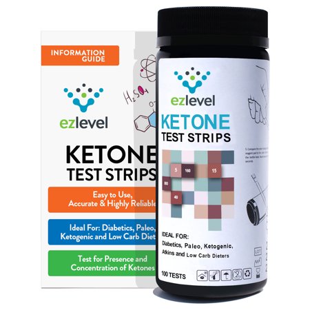 EZ Level Ketone Test Strips For Diabetics Paleo Ketogenic Low Carb Dieters (100 Tests)