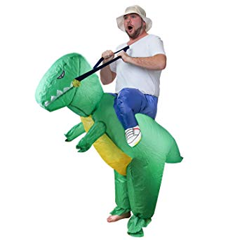 EasGear Inflatable Costumes for Child，Green Dinosaur Inflatable Fancy Dress Costume，Halloween Costume（Child）