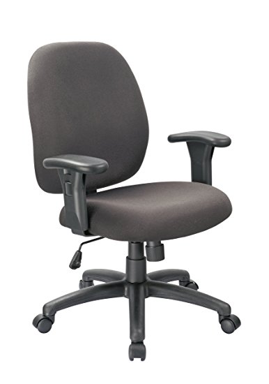 Office Factor Black Task Call Center Computer Desk Conference Room Office Chair Swivel Adjustable Arms Rest Lumbar Support Durable Commercial Grade Fabric 250 LBS WEIGHT CAPACITY
