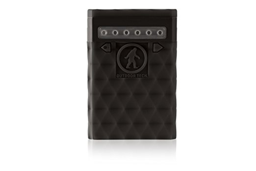 Outdoor Tech OT2650 Kodiak Plus 2.0 - 10,000 mAh 2.4 AMP Ruggedized Waterproof Portable Charger/External Battery (Black)