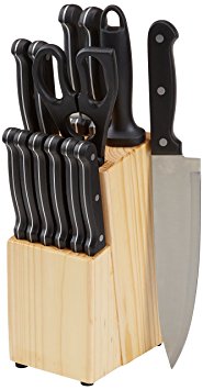 AmazonBasics 14-Piece Knife Set with Block