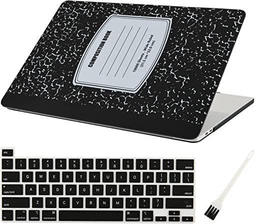 MacBook Pro 13 Inch Case for 2020 Release A2338 M1 A2251 A2289 with Retina Display & Touch Bar Fits Touch ID, Laptop Plastic Hard Shell Cover Case (Black Composition Notebook Pattern)