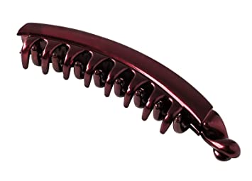 Zhooch Banana Hair Clip – Classic Banana Hair Comb. Iconic Hair accessory inspired by 80s trend. 5 inches Long. Inner Teeth, Premium quality, Strong Hold. Made in Korea. (Deep Burgundy)