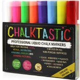 FANTASTIC ChalkTastic CHALK MARKERS 8 Pack GREAT for Kids Art Menu Board Bistro Boards - Glass and Window Markers and Paint Marker Pens - Reversible 6mm Fine or Chisel Tip - Bright Neon Colored Plus White