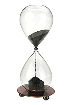Zicome Hand-blown Glass Sand Timer Magnet Magnetic Hourglass with a Iron Base