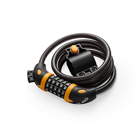 Bike Cable Lock-Via Velo bike Lock with Combination code and 47 inch cable and Mounting Bracket