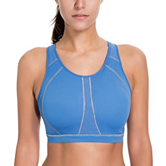 SYROKAN Women's High Impact Full Coverage Wire Free Molded Cup Sports Bra