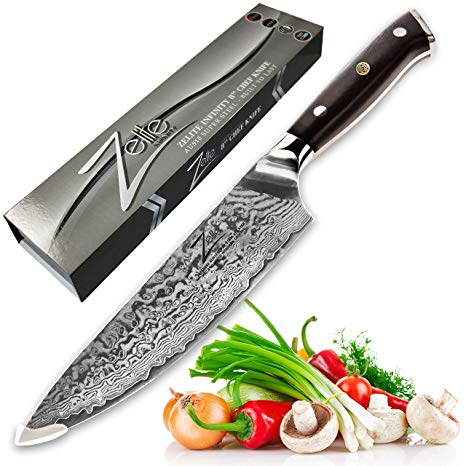Chefs Knife 8-inch by Zelite Infinity. Best Quality Japanese VG10 Super Steel 67 Layer High Carbon Stainless Steel-Razor Sharp, Superb Edge Retention, Stain & Corrosion Resistant! Full Tang Ideal Gift