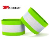 3M Scotchlite Reflective Arm Bands pair 1 Recommended Reflective Arm Bands for Running Cycling Walking and Hiking - Elastic Lightweight Adjustable and High Visibility of up to 1000 feet - 3M Scotchlite is the leader in High Performance Reflective Material