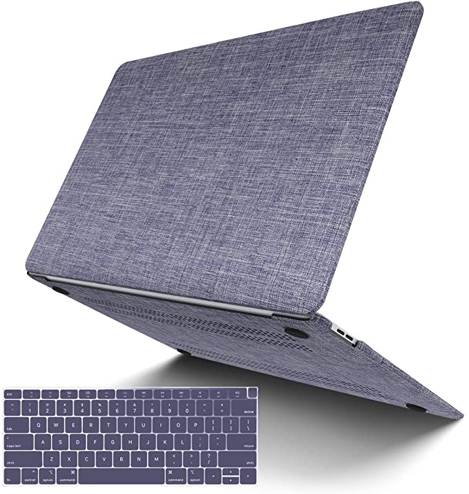 MacBook Pro 15 (2019/2018/2017/2016), JGOO Soft Touch Shell Cover(Fabric), Hard Shell Case Compatible MacBook Pro 15" A1707/A1990, Grey