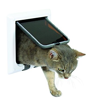 Trixie Pet Products 4-Way Locking Cat Door, White