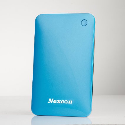 Nexcon® 10000mAh Ultra Slim Dual USB output Portable Charger Power Bank External Battery Charger for iPhone iPad Samsung Galaxy Android Phone Smartphone Tablets Pc Bluetooth Speaker (Blue)
