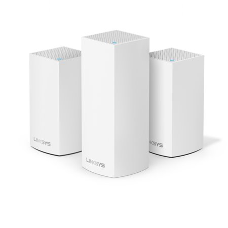 Linksys Velop AC4600 Tri-Band Whole Home Intelligent Mesh WiFi System, 3 Pack White, Easy Setup, Maximize WiFi Range & Speed for all your devices
