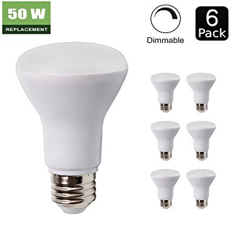 6 Pack - BR20 Dimmable LED Bulb, 7W ( 50W Equivalent ), R20 Wide Flood Light Bulb, 3000K Warm White 550lm, 120° Beam Angle, E26 Medium Screw Base, UL Listed, XMprimo