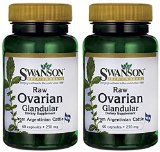 Swanson Premium Raw Ovarian Grandular 250mg 2 Bottles each of 60 Capsules