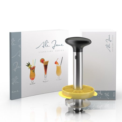 Pineapple Corer - Peeler Slicer Cutter - Quality Stainless Steel - Includes Free Recipe Booklet for Pineapple and Strawberry Cocktails 999 value - Perfect Gadget for the Home and Kitchen