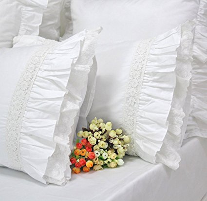 Queen's House White Pillowcases Pillow Shams King Size-H