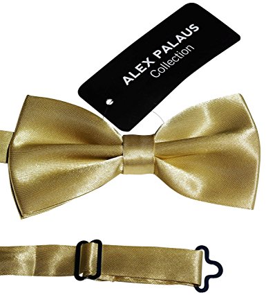 Stylish Designer Bow Ties - Pre Tied, Adjustable Unisex Bowtie for Men, Women, Boys and Girls by Alex Palaus Collection (TM)