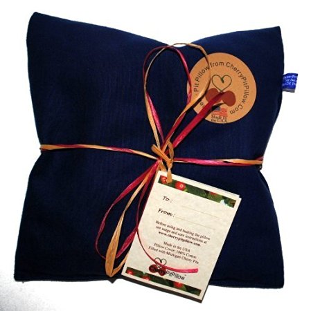 Blue Therapeutic Cherry Pit Pillow - Soothe Neck and Stomach Pain - Durable Denim - Soft to the Touch - Cherry Stone Heat Pack - Heat Pad - Unique Christmas or Birthday Present - Made in America