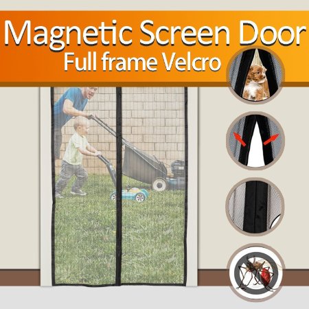 Magnetic Screen Door BESTOPE Mesh Curtain - Keeps Bugs Out Let Fresh Air In Full Frame Velcro Mesh with Top-to-Bottom Seal No More Mosquitos or Flying Insects Fits Doors Up To 34quot x 82quot MAX