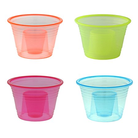 100-assorted Colors Disposable Plastic Party Bomber / Power Bomber / Jager Bomb / Shot Glass / Shot Cup / Cups