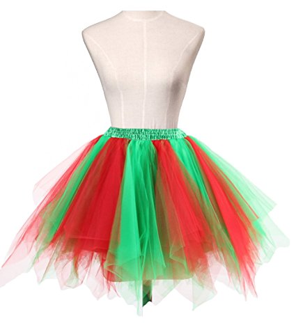 Dresstore Women's Short Vintage Petticoat Skirt Ballet Bubble Tutu Multi-colored