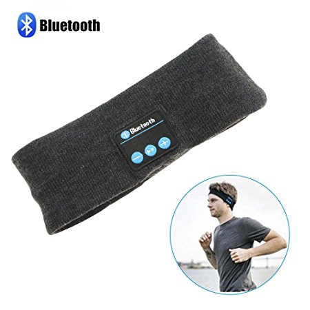 Wireless Sports Bluetooth Headband, Topoint Wireless bluetooth Stereo Sleep Headphones Headset Sport Headband Running Yoga Headband Dark Grey