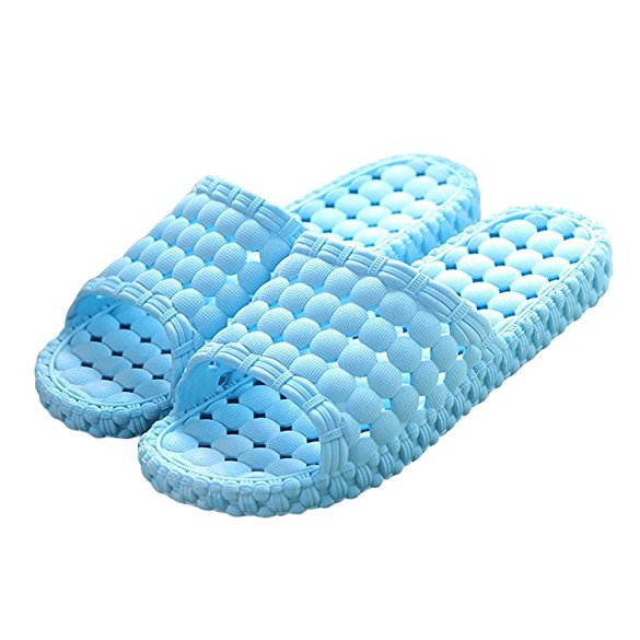 Matari Womens Mens Indoor Bathroom Shower Solid Slide-on Slippers Poolside Shoes