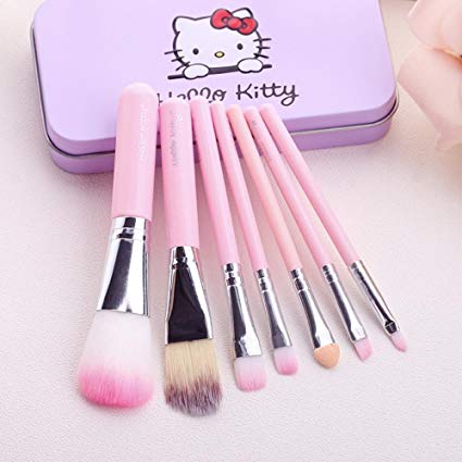 HELLO KITY pro Soft Makeup Brush Set - Pink (7 Pcs)