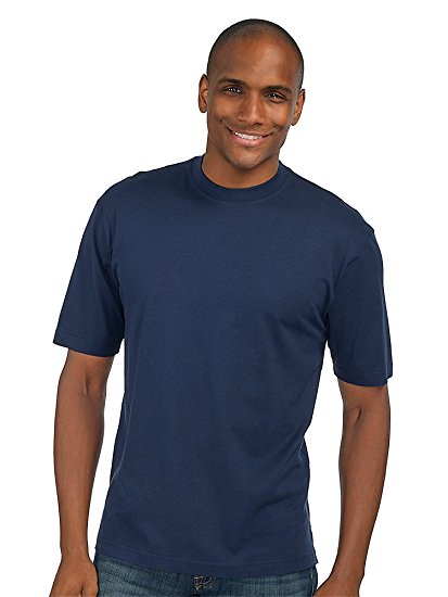 Paul Fredrick Men's Cotton \ Silk Solid Crew Neck T-Shirt