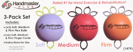 Handmaster Plus 3 Piece Physical Therapy Hand Exerciser Colours May Vary