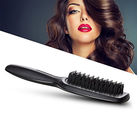 Hair Brush-Magic Detangling Brush, Patented Anti-Static Bristles-Professional Heat-Resistant Styling Tool, Jade Black by HeyBeauty
