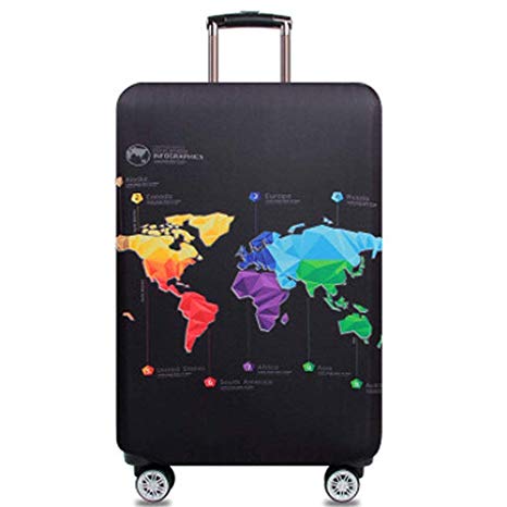 Travel Suitcase Protector Zipper Suitcase Cover Washable Print Luggage Cover 18-37 Inch