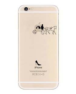 iPhone 8 Plus / 7 Plus Compatible, TPU Ultra Slim Translucent Silicone Clear Rubber Case Cover for Apple - Cinderella Princess Dream Castle Pumpkin Car Carriage
