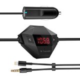 FM Transmitter LDesign Wireless FM Transmitter Radio Car Kit with iPhoneUSB Charger 35mm Audio Plug for iPhone 6s iPad iPod Smartphones Tablets MP3 MP4 and More