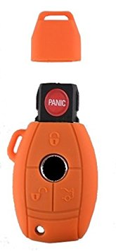 Silicone Smart Key FOB Cover for Mercedes Mercedes-Benz C, CL, CLK Case Fits many models (Orange)