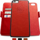 Dreem Fibonacci Versatile iPhone 6 Plus Case Detachable Wallet Folio 2 Kickstands Premium Vegan Leather Gift Box Red