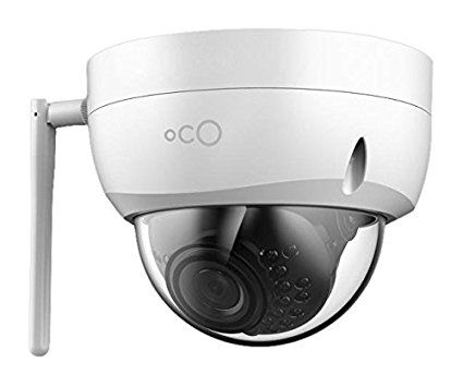 Oco Pro Dome v2 WiFi Weatherproof and vandal-proof Security Camera with Micro SD Card and Cloud Storage - 1080p Day/Night Outdoor/Indoor IP Surveillance System with Remote Monitoring